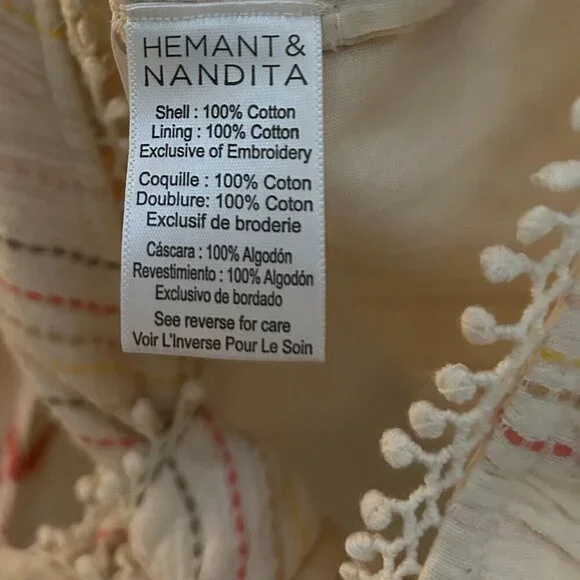 Hemant & Nandita Suri Long Sleeve Tie Crop Top Size XL - Picture 8 of 9